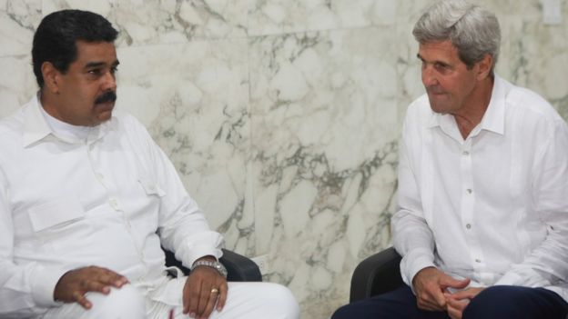 Nicolás Maduro y John Kerry