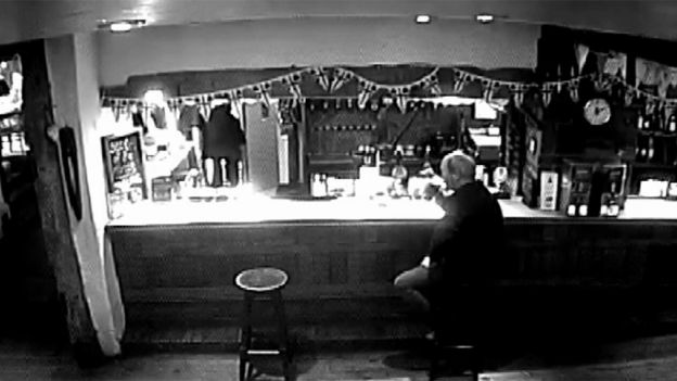 Lee Birch in the pub CCTV