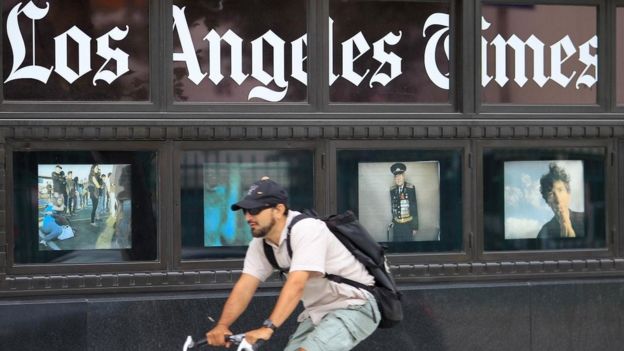 The defaced story was on the Los Angeles Times website for around an hour, the defence said.