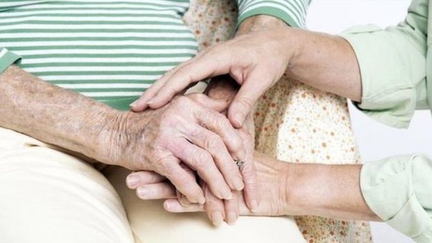 Hands of an elderly person
