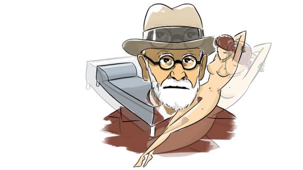 Caricatura de Sigmund Freud