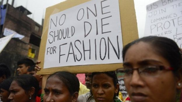 Bangladeshi women protest after textile factory collapse