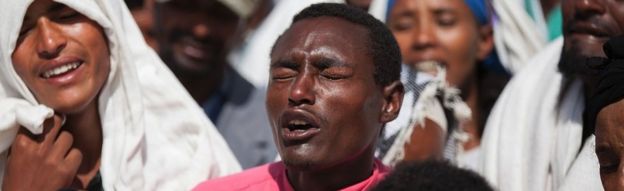 Oromo mourners in Ethiopia - December 2015