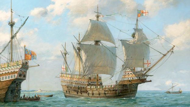 A painting of the Mary Rose [copyright GEOFF HUNT/MARY ROSE TRUST]
