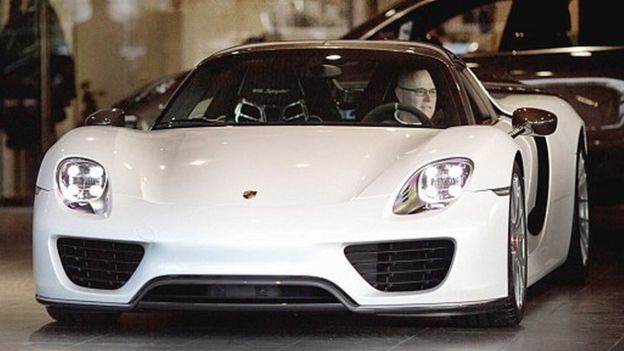 Paul Bailey in white Porsche 918 Spyder