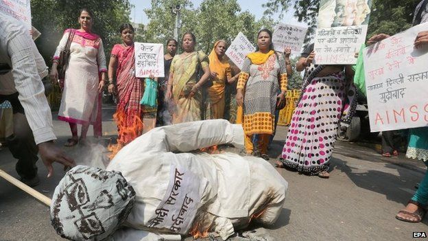 Protests in Delhi after the rape of a 4-year old girl.