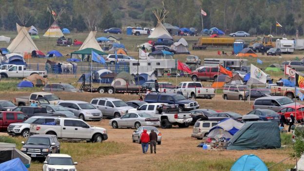 The Sacred Stones Overflow Camp is growing in size and number as more people arrive at the site along North Dakota Highway 1806 and across the Cannonball River from the Standing Rock Sioux Indian Reservation, Monday, Sept. 5, 2016 in Morton County, N.D.