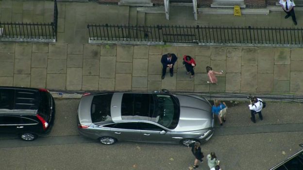 David Cameron and his family return to Downing Street after his last Prime Minister's Questions