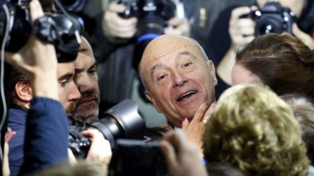 Alain Juppe reacts to news of his defeat, on 27 November 2016