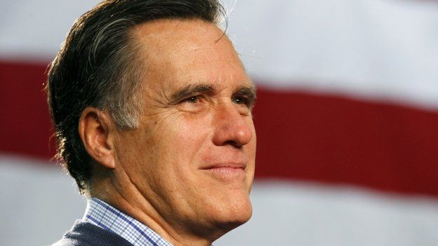 Mitt Romney waits to address a campaign rally at Pinkerton Academy in Derry in January 2012