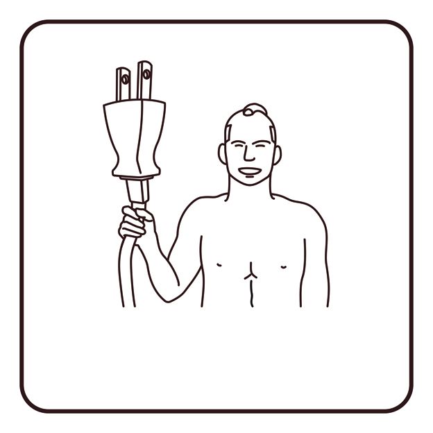 Hombre con toma de electricidad