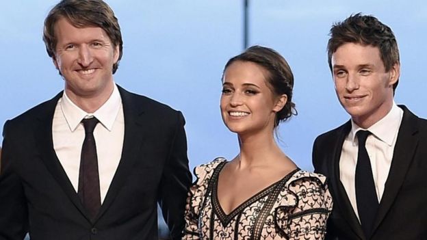 Director Tom Hollander (The King's Speech) attended the premiere of The Danish Girl with stars Alicia Vikander and Eddie Redmayne in Venice