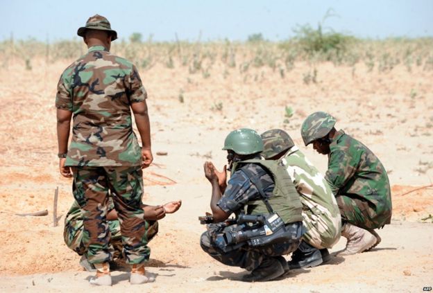 Soldiers in Baga, Nigeria
