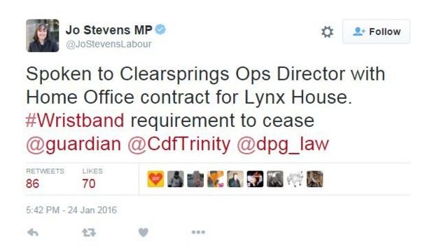 MP Jo Stevens tweet