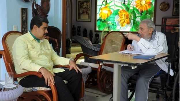 Fidel Castro meets with Venezuelan President Nicolas Maduro