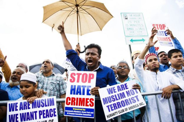 A protest in Queens