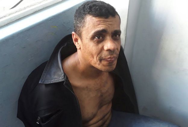 A handout photo made available by the Military Police shows Adelio Obispo de Oliveira, suspected of allegedly stabbing presidential candidate Jair Bolsonaro.