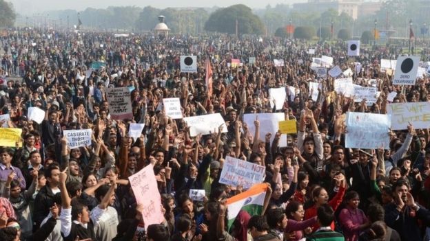 Anti-rape protesters gather in Delhi