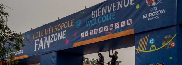 A fan zone in Lille ahead of Euro 2016