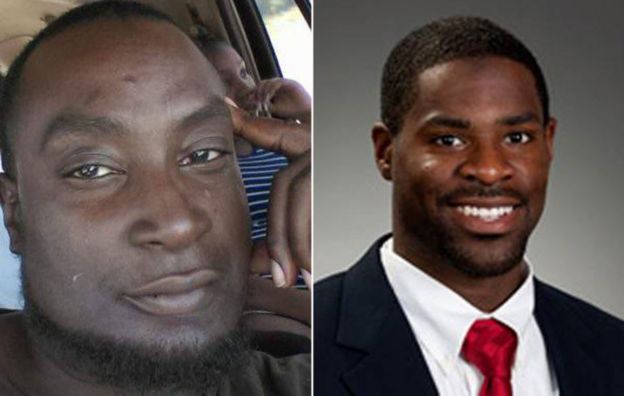 Keith Lamont Scott (L) and Officer Brentley Vinson