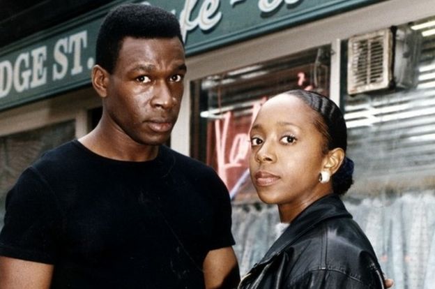 Alan Jackson (Howard Antony) and Frankie Pierre (Sian Blake) in an EastEnders promo shot