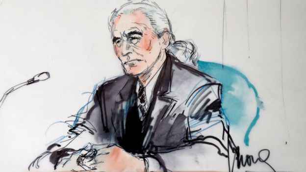 Courtroom sketch of Jimmy Page