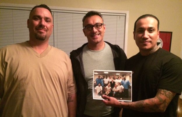 Michael (left) and David (right) with reporter Rajesh Mirchandani