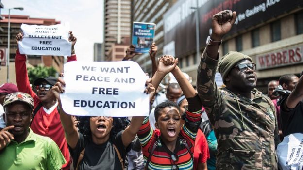 South African students protesting