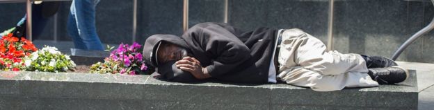 Бездомный мужчина в Сан-Франциско