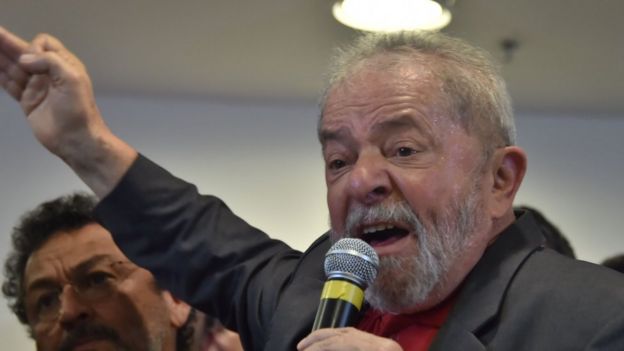 Lula em discurso de resposta a denúncia de procuradores da Lava Jato, na semana passada