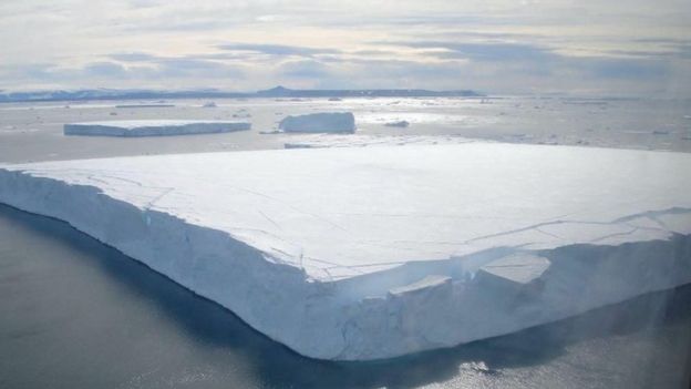 A floating iceberg off the Antarctic peninsula