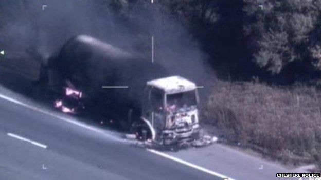 burnt lorry