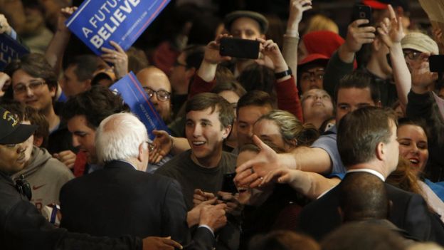 Bernie Sanders at a recent campaign event