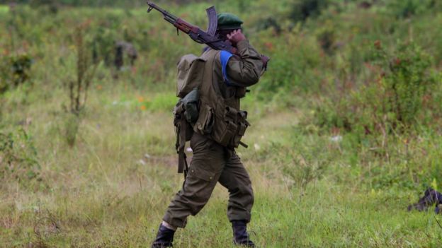 Mwanajeshi wa Congo akiwa Goma, Dr Congo, Novemba 12, 2008