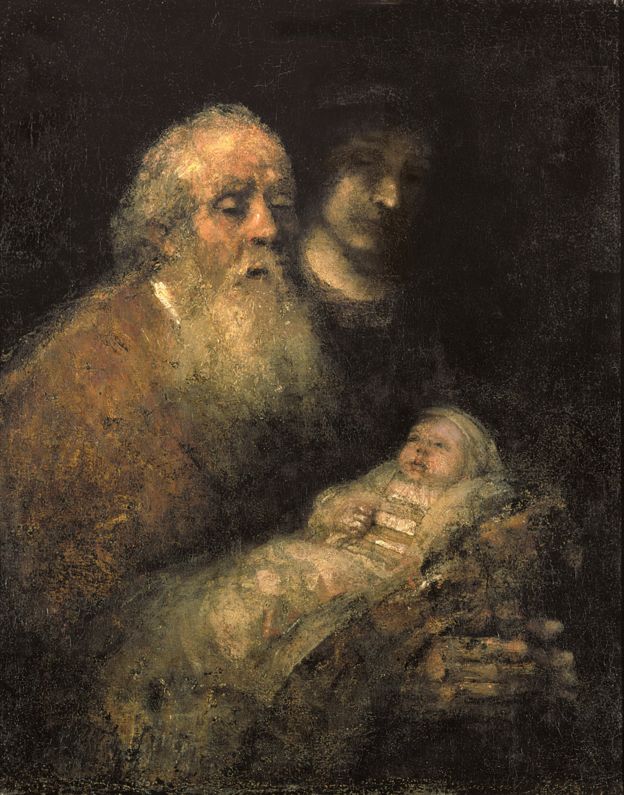 Simeon with the Christ Child in the Temple, 1669 (oil on canvas) by Rembrandt Harmensz