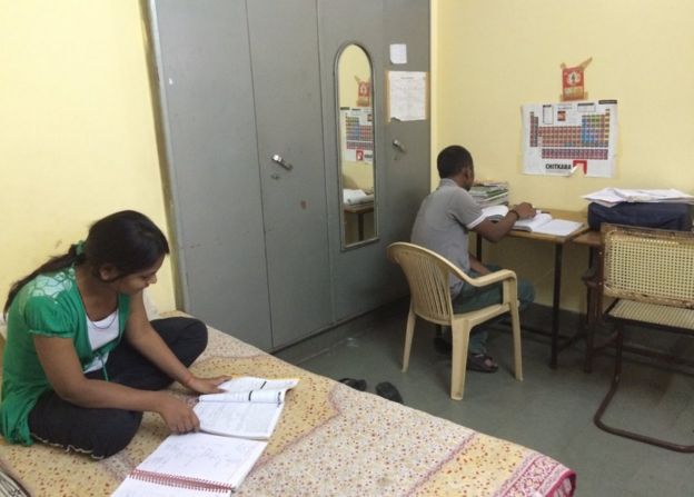 Students studying in their room
