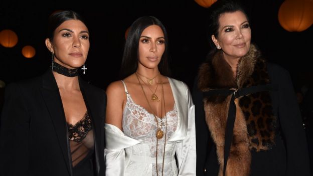 Kim Kardashian West, her sister Kourtney and mother Kris Jenner at the Givenchy show hours before the robbery