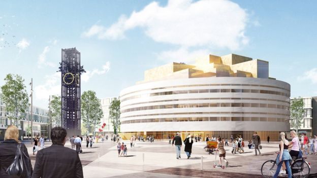 Ilustración del nuevo ayuntamiento de Kiruna