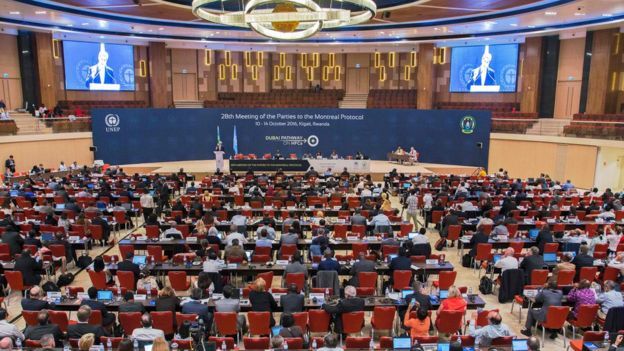 Reunión de los signatarios del Protocolo de Montreal en Kigali el 14 de octubre pasado.