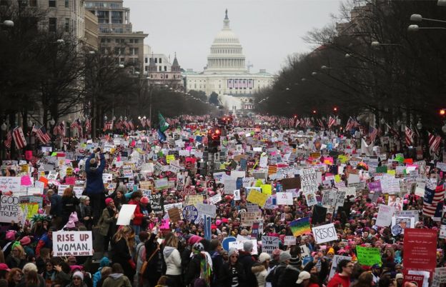 Protesters at the Women's March in Washington