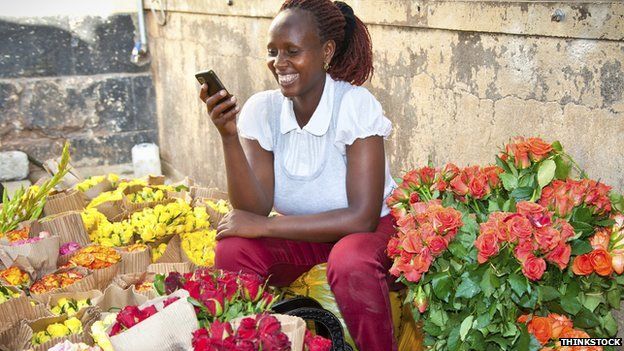 Woman selling flowers in Nairobi