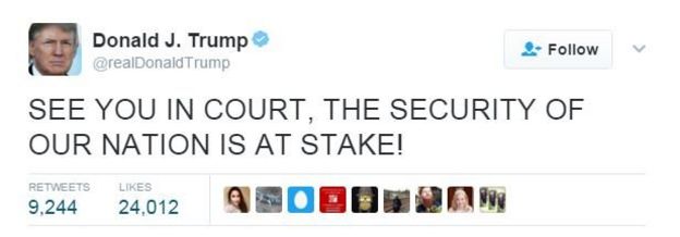 Trump'ın Twitter mesajı