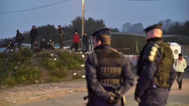 French police at Calais camp