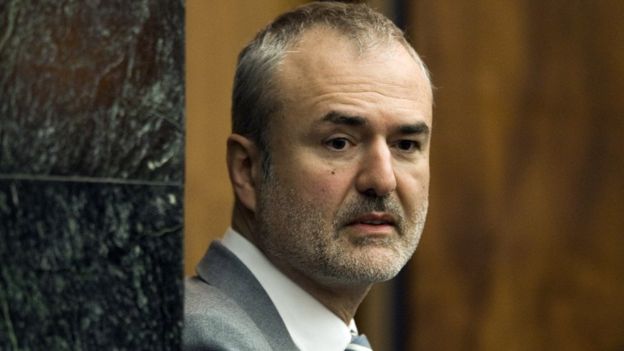Gawker Media founder Nick Denton arrives in a courtroom in St. Petersburg, March 2016
