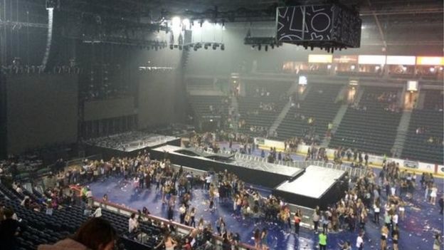 Young fans had already gathered inside the SSE Arena when the cancellation announcement was made
