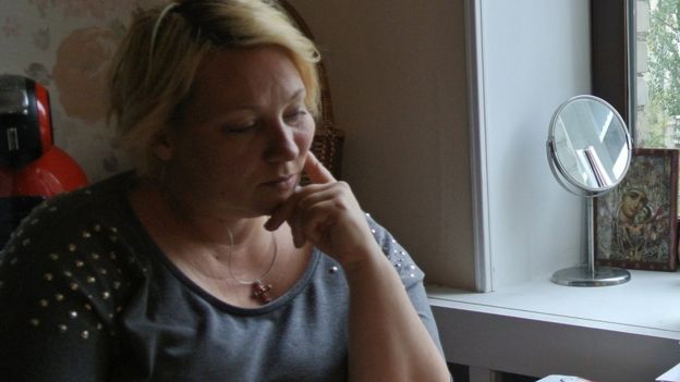 Alla Kravtsova sits at her home in northern Moscow.