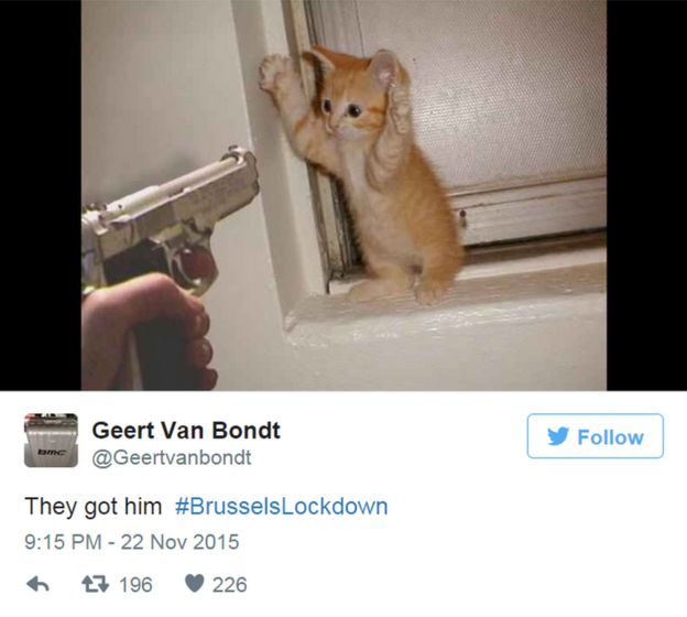 Geert van Bondt tweets: They got him #BrusselsLockdown