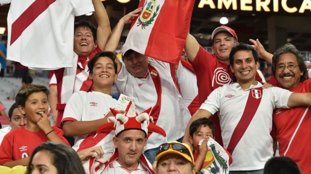 Aficionados peruanos en Estados Unidos.