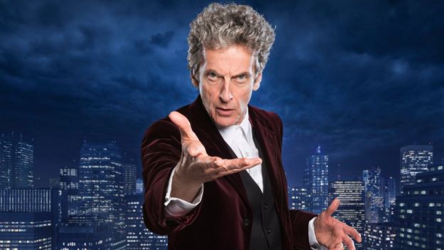 Peter Capaldi playing Doctor Who in the 2016 Christmas special