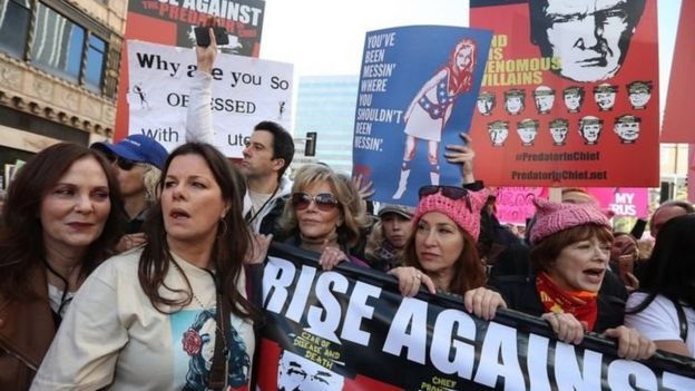 شرکت جین فوندا در راهپیمایی زنان